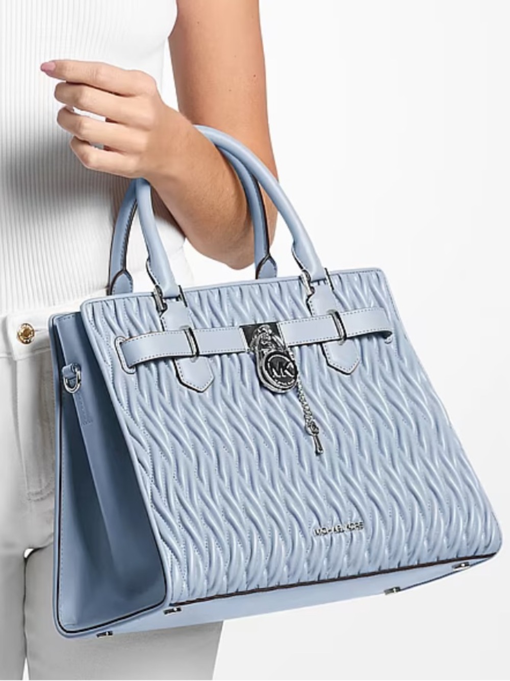 Michael Kors Hamilton Medium Matelassé Satchel Crossbody